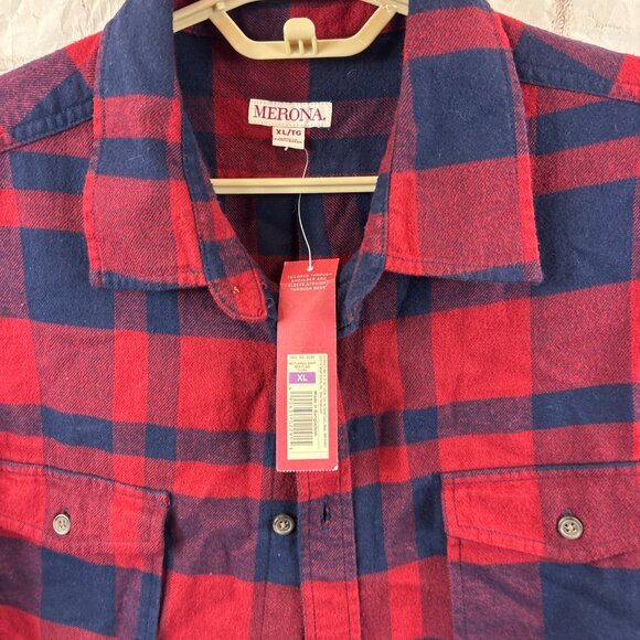 NWT GAP Merona Men's XL Plaid Button-front Fall Long Sleeve Shirt Lot - Picture 2 of 13